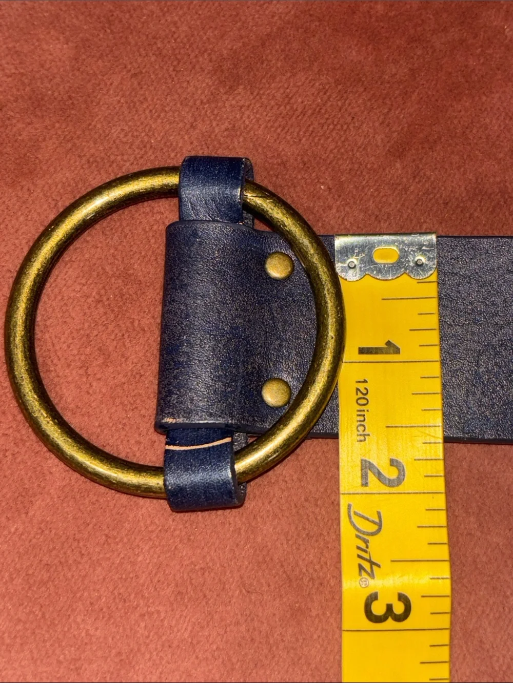Gap belt blue leather paisley embossed y/k belt brass buckle women’s small